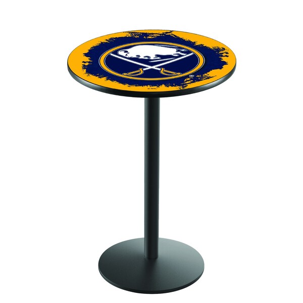 Holland Bar Stool Co 36" Blk Wrinkle Buffalo Sabres Pub Table L214B3628BufSab - main